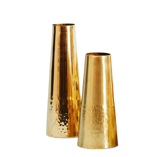 IRON HAMMER FLOWER VASE (GOLD) SET OF 2